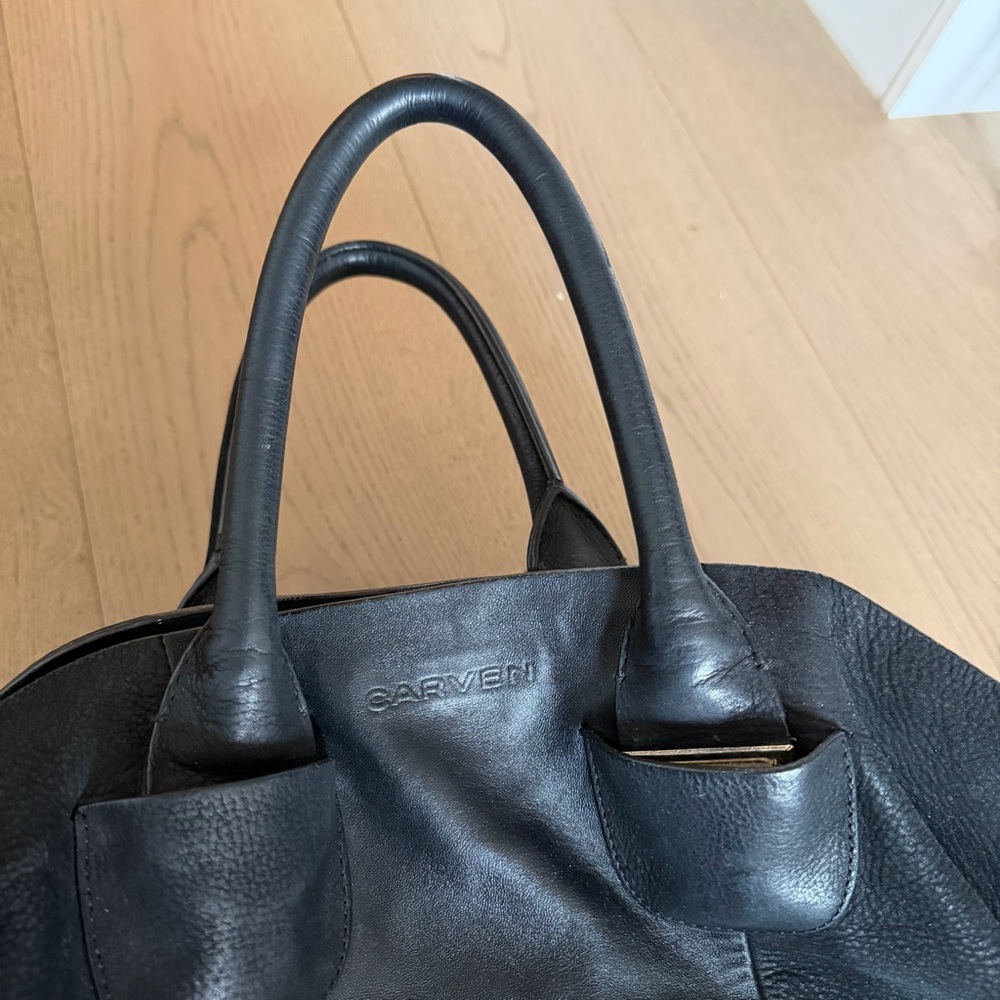 CARVEN Leather suede tote bag - Picture 3 of 6